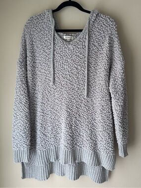 Miracle Light Gray Textured Popcorn Knit Top